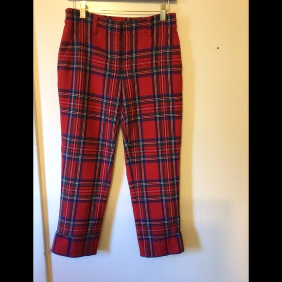 - Vineyard vines plaid pants Sz 0 # PLAID #HOLIDAY #ACADEMIA - Picture 1 of 7
